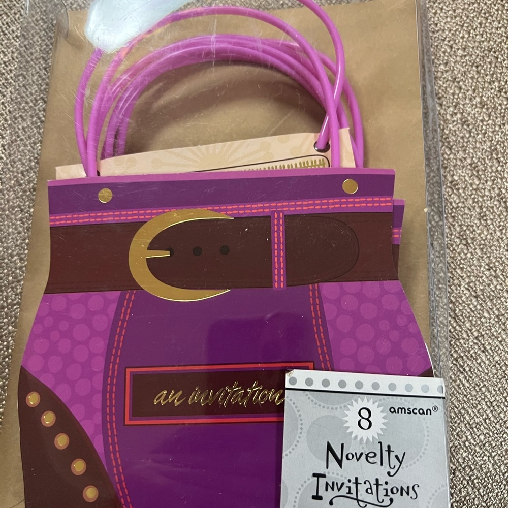 Amscan handbag purse party invitations.